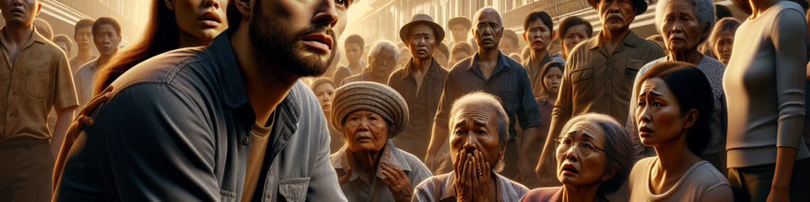 Fotografía realista de un grupo diverso de personas en un entorno urbano latinoamericano, mostrando una conversación llena de emociones. En el primer plano, un hombre con expresión de desesperación mira al horizonte, mientras una mujer a su lado, con expresión de preocupación, le toma la mano en un gesto de apoyo. Al fondo, personas de diferentes edades y etnias miran, algunas con rostros de sorpresa, tristeza y ansiedad, reflejando la tensión del momento. La luz del atardecer resalta el contraste entre la calidez del entorno y la carga emocional de la escena, creando una atmósfera que evoca la urgencia de cuidar la salud mental. Sin texto. Estilo de periodismo amarillista.